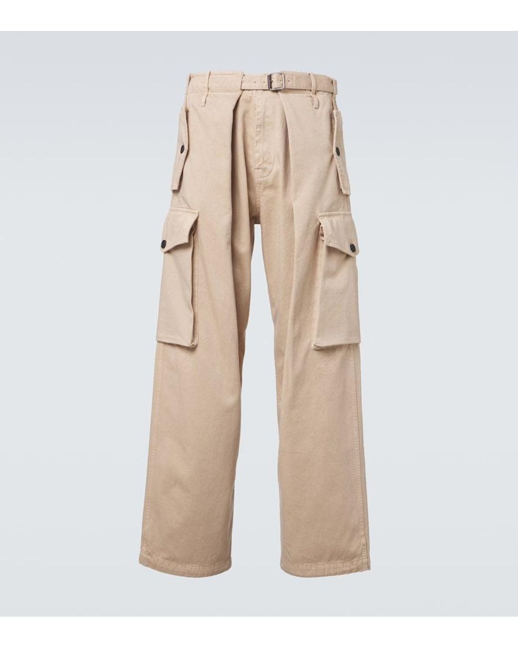Loewe Natural Cotton Satin Cargo Pants for men
