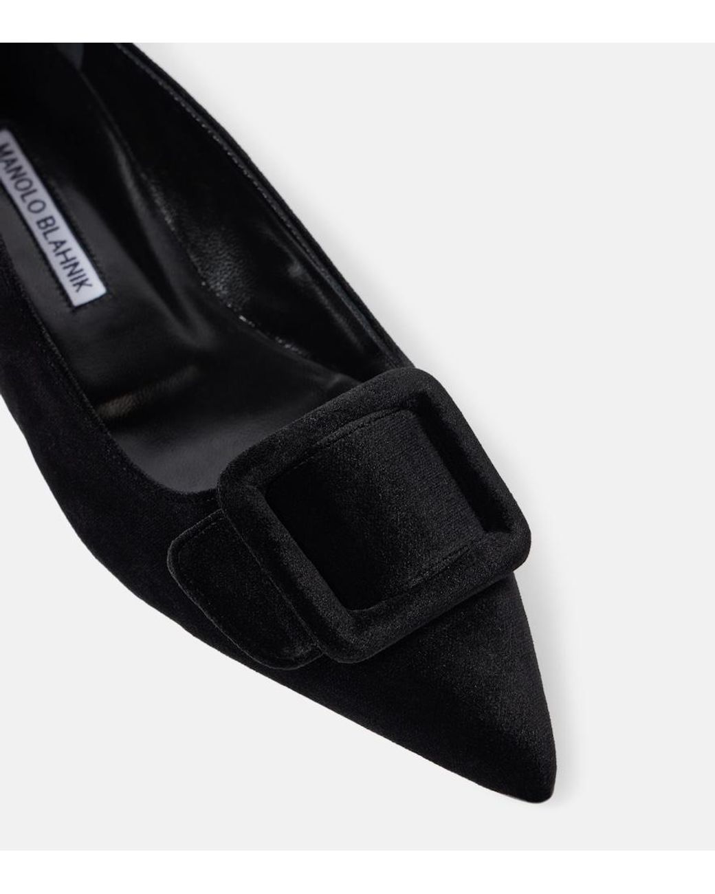 Manolo Blahnik Black Maysalepumpflat Velvet Ballet Flats