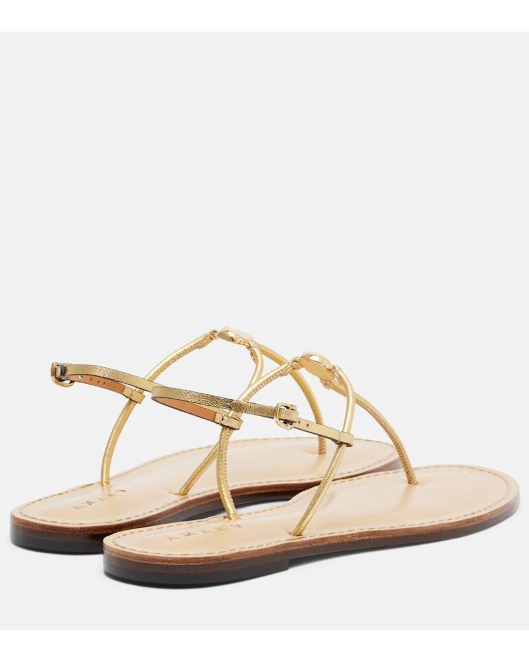 Amanu White Naivasha Leather Thong Sandals