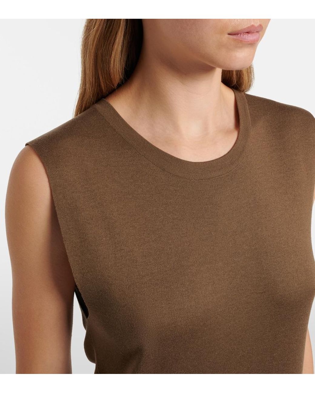 The Row Brown Oiva Silk Maxi Dress