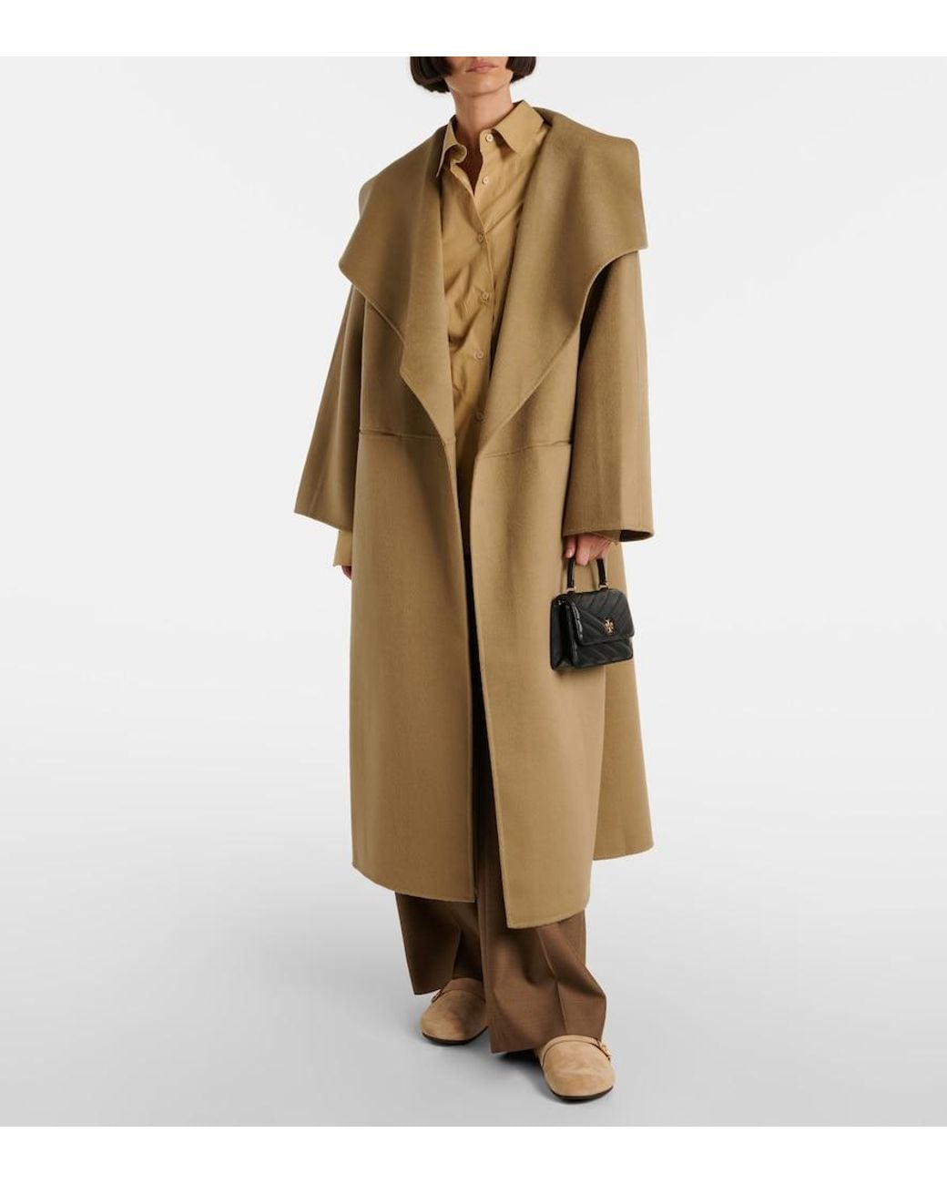 Tory Burch Natural Mellow Shearling-Lined Suede Mules