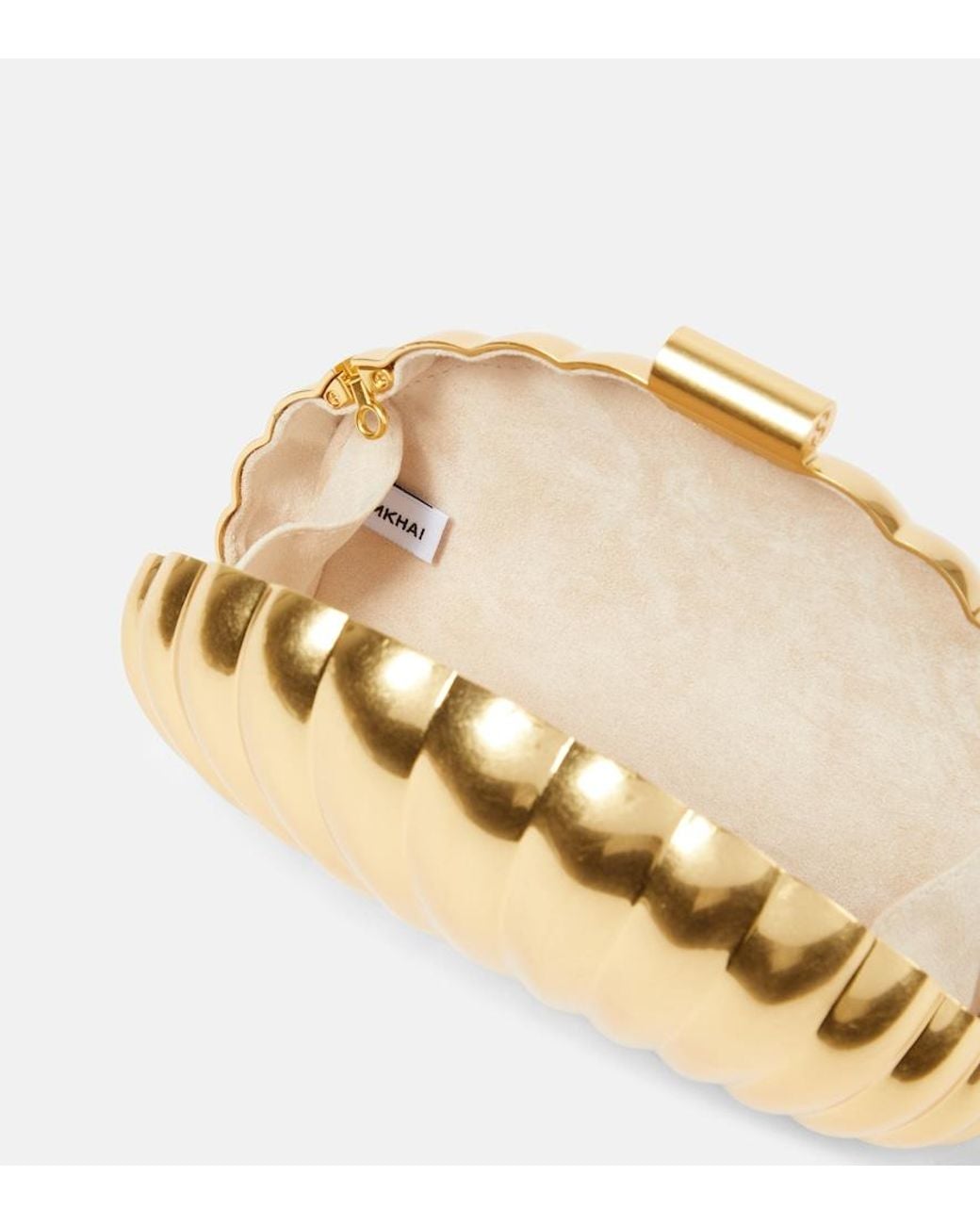 Jonathan Simkhai Metallic Monet Shell Clutch