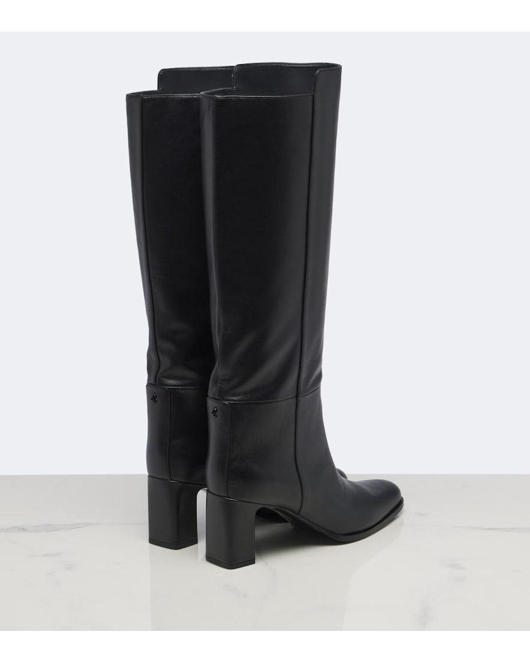 Jimmy Choo Black Caly Leather Knee-High Boots
