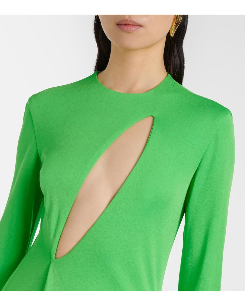 Tom Ford Green Cutout Crepe Jersey Gown