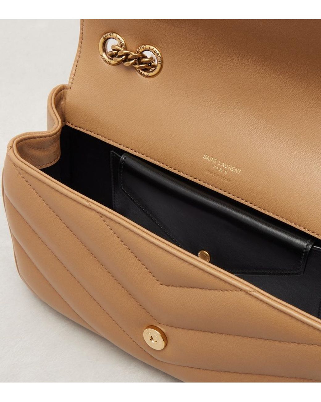 Saint Laurent Brown Loulou Small Leather Shoulder Bag