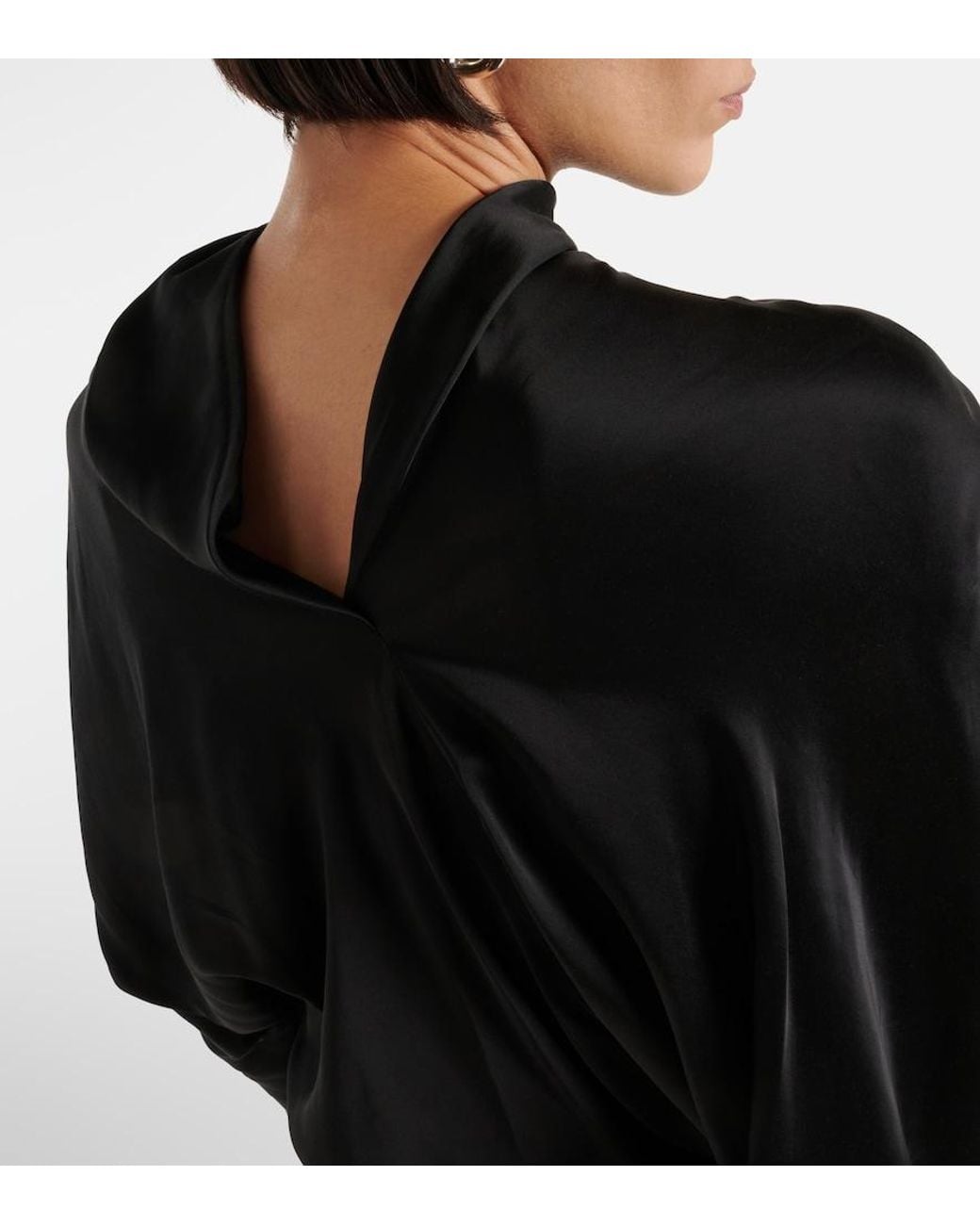 Rick Owens Black Cylinder Draped Jersey Top