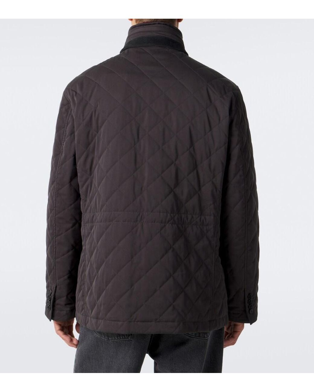 Dunhill Black Quilted Cotton And Silk Jacket for men