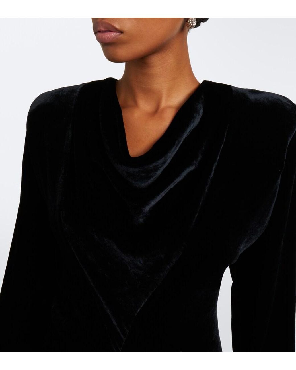 Stella McCartney Black Draped Velvet Gown