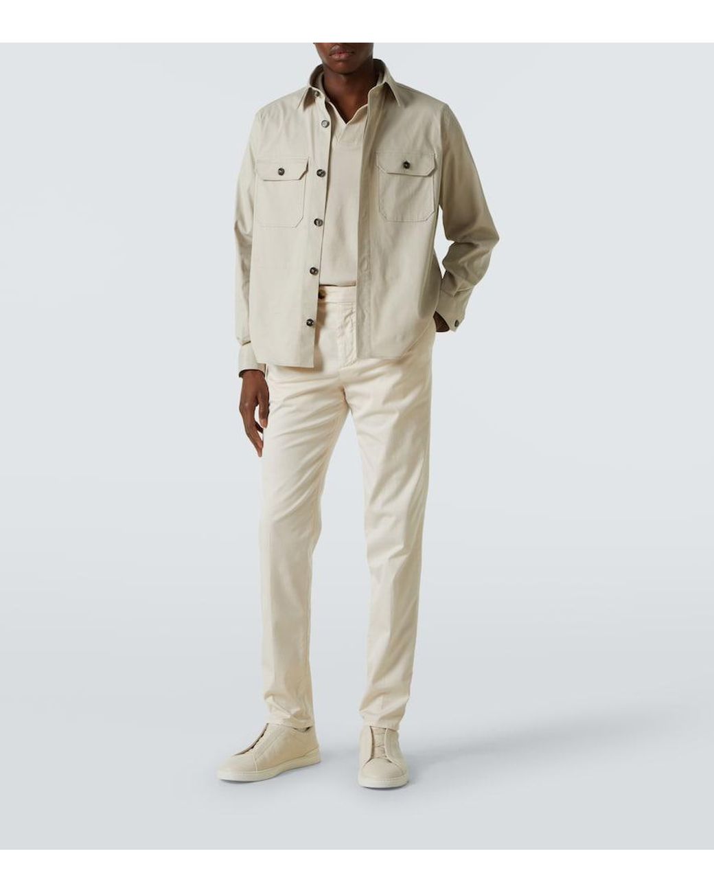 Zegna Natural Cotton-Blend Overshirt for men