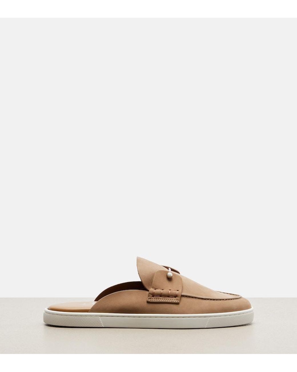 Christian Louboutin Natural Chanme Suede Mules