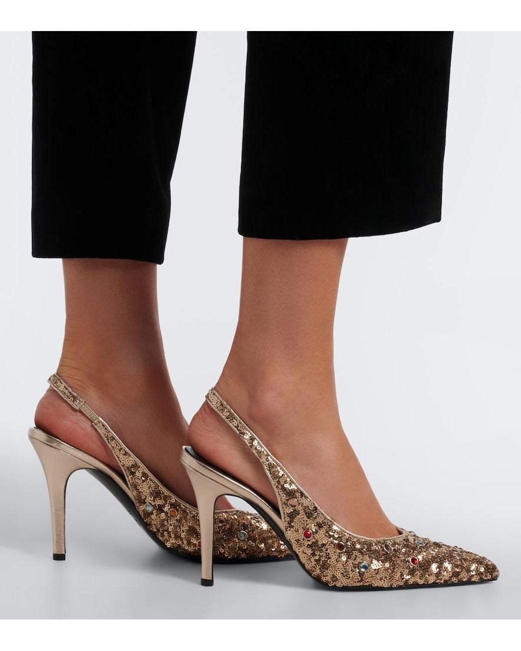 Isabel Marant Metallic Pafya Embellished Slingback Pumps