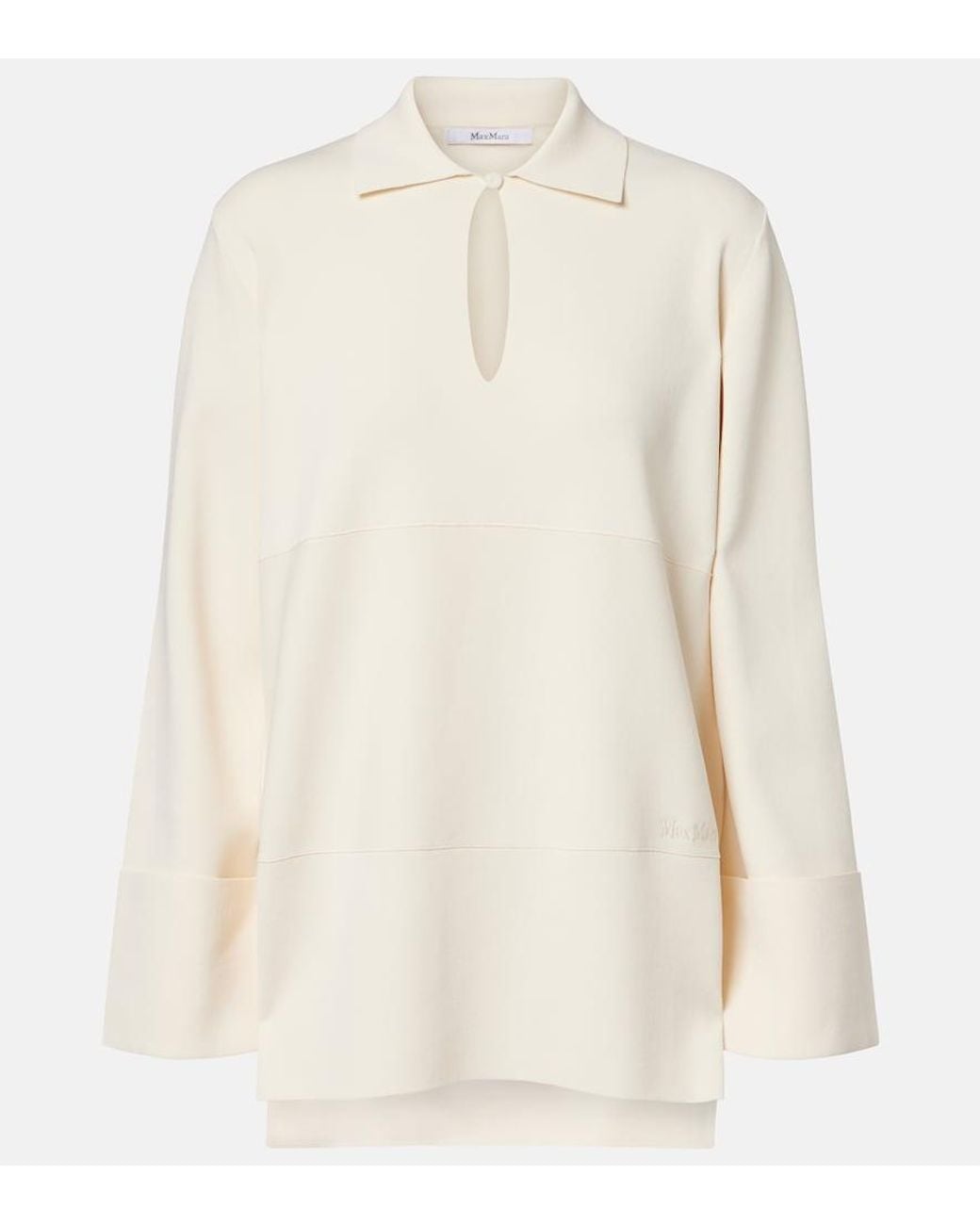 Max Mara White Jersey Top