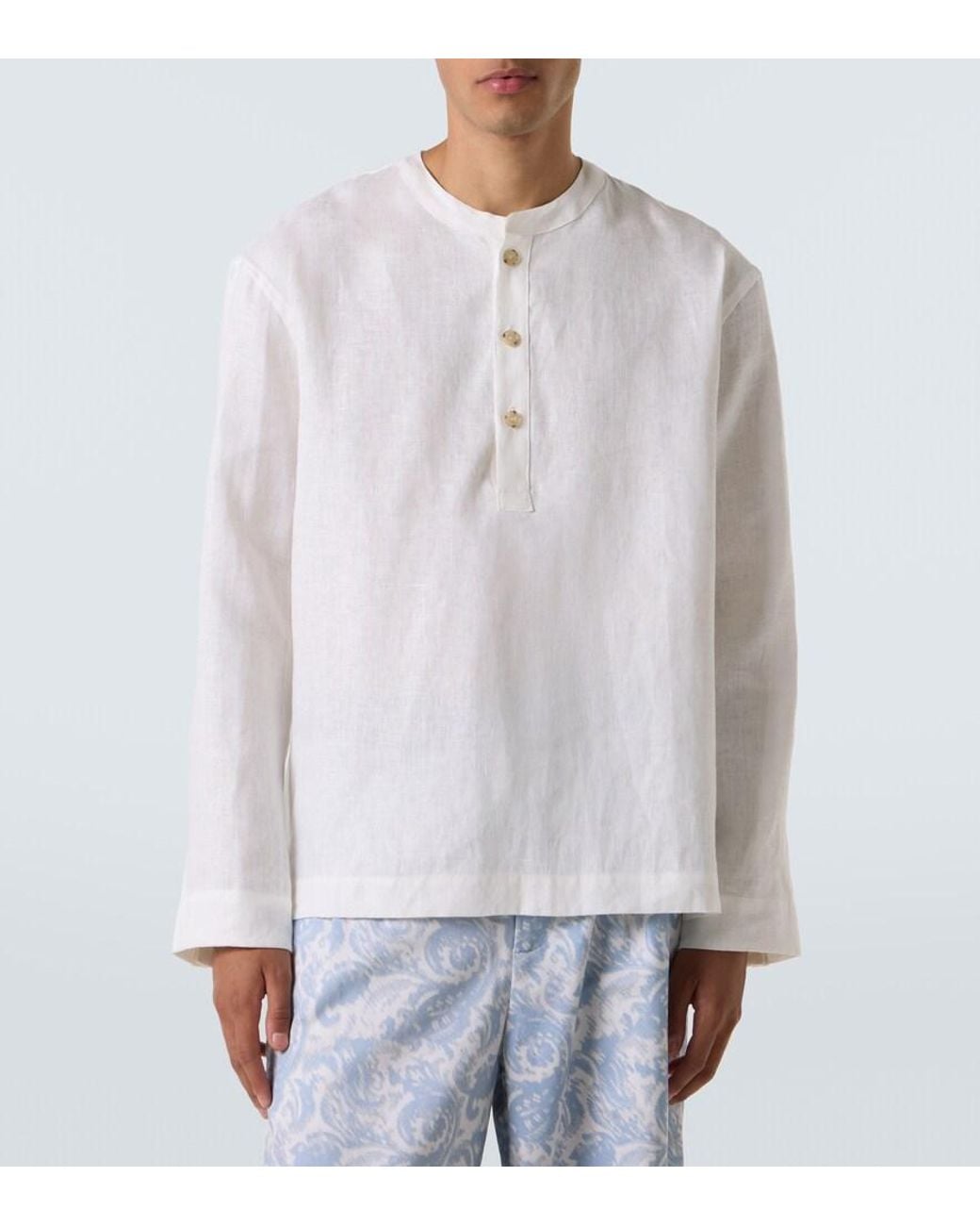Commas White Linen Shirt for men