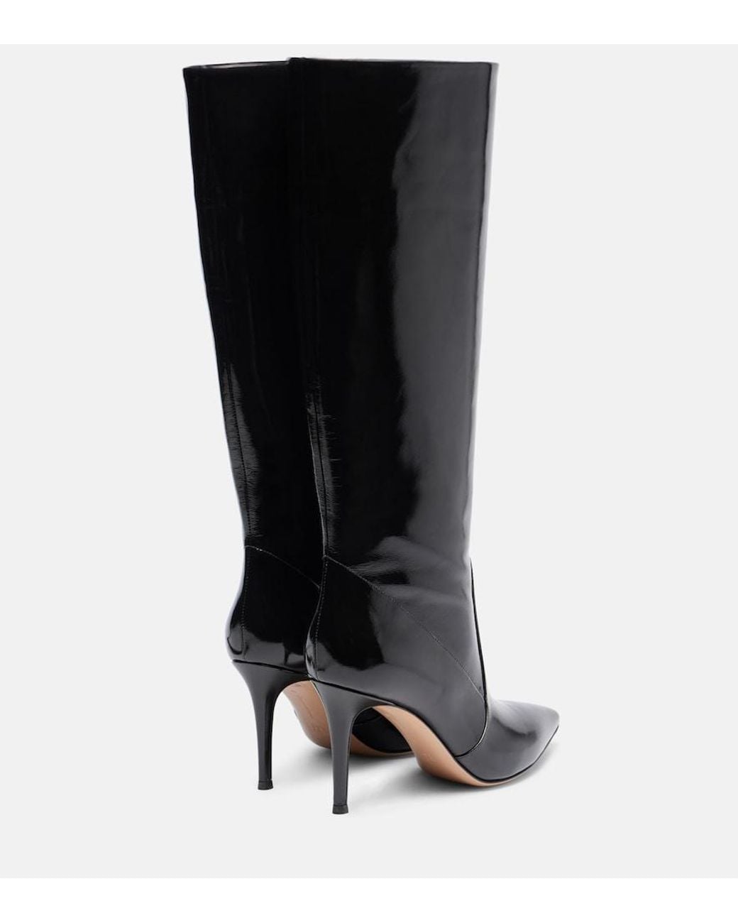 Gianvito Rossi Black Hansen Leather Knee-High Boots