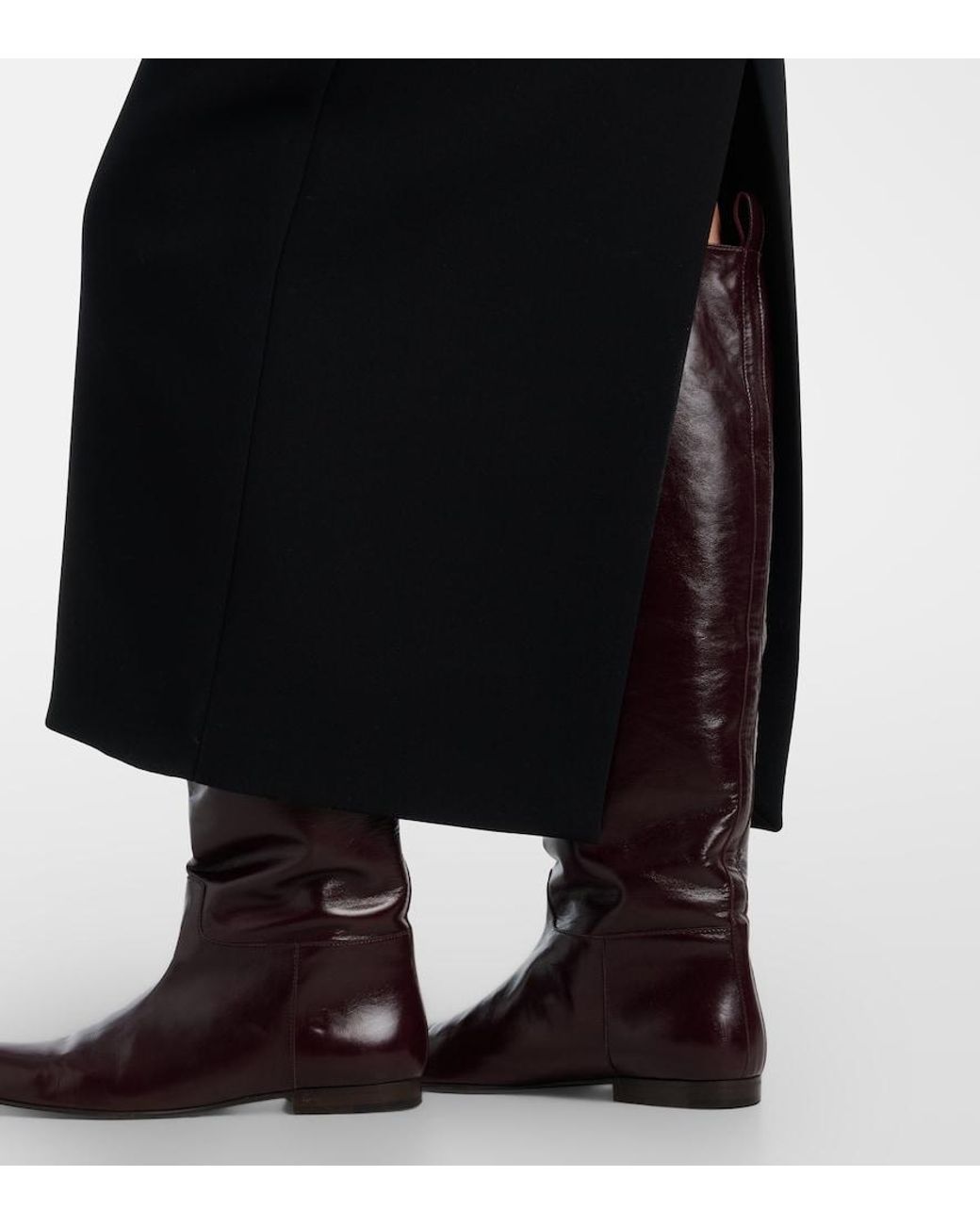 Khaite Brown Colt Leather Knee-High Boots