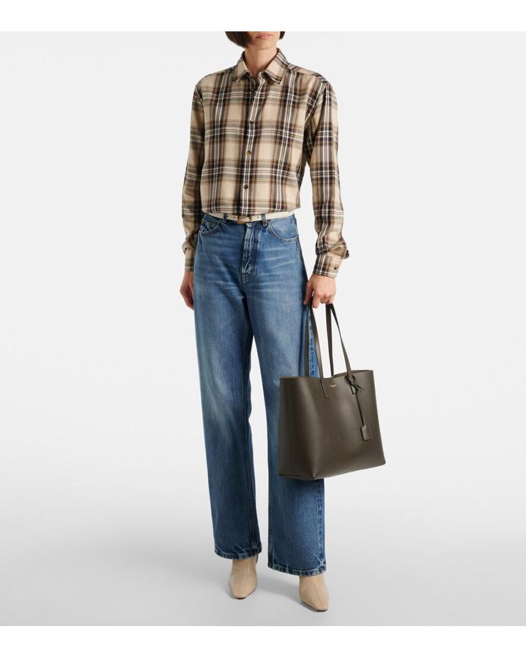 Saint Laurent Black Shopping Large Leather Tote Bag