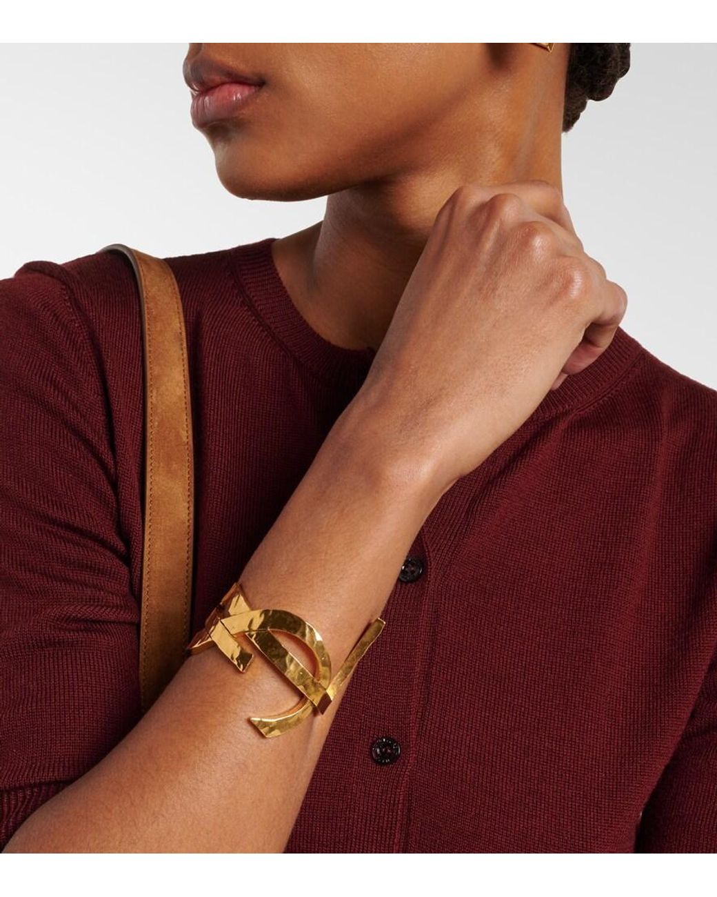 Brazalete Cassandre Saint Laurent de color Metallic