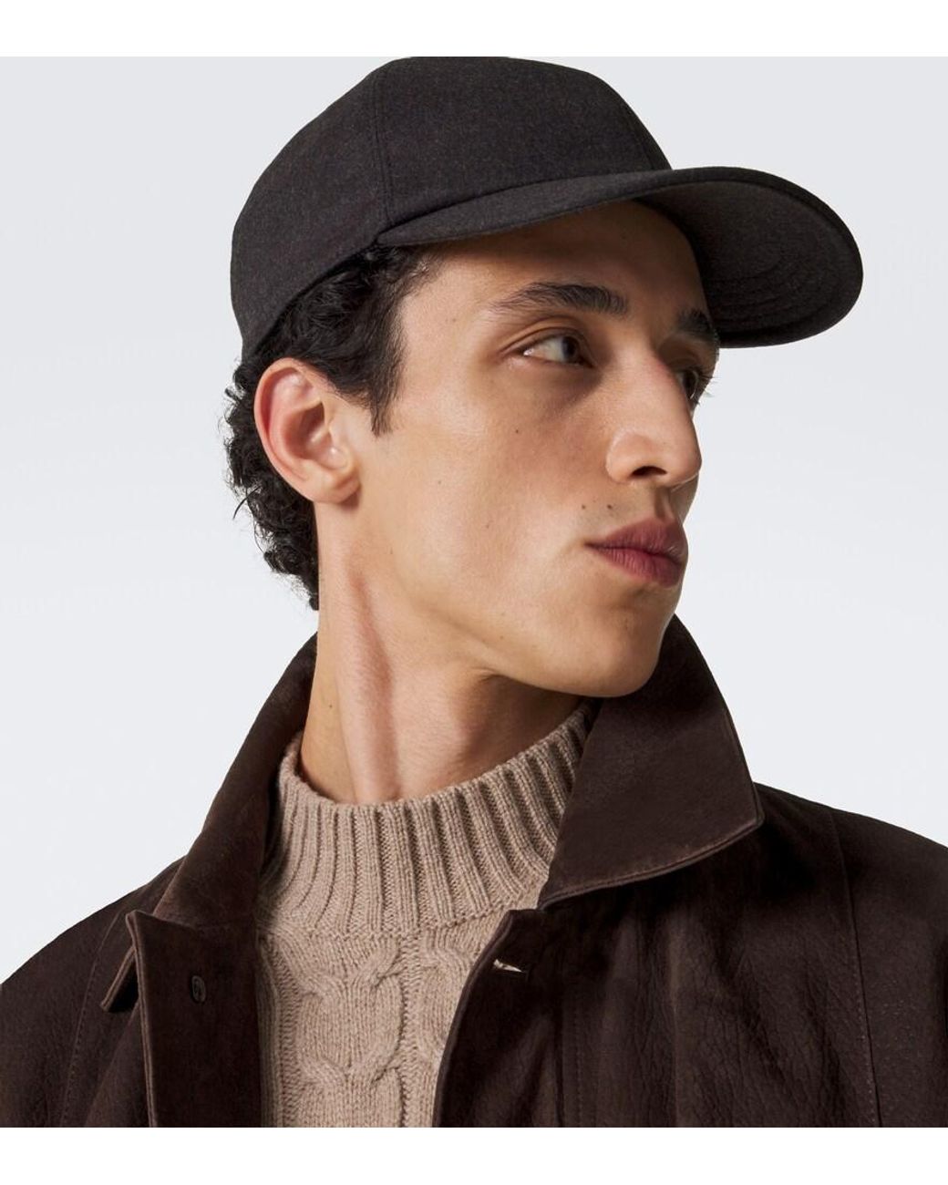 Agnona Baseballcap Aus Wolle in Gray für Herren