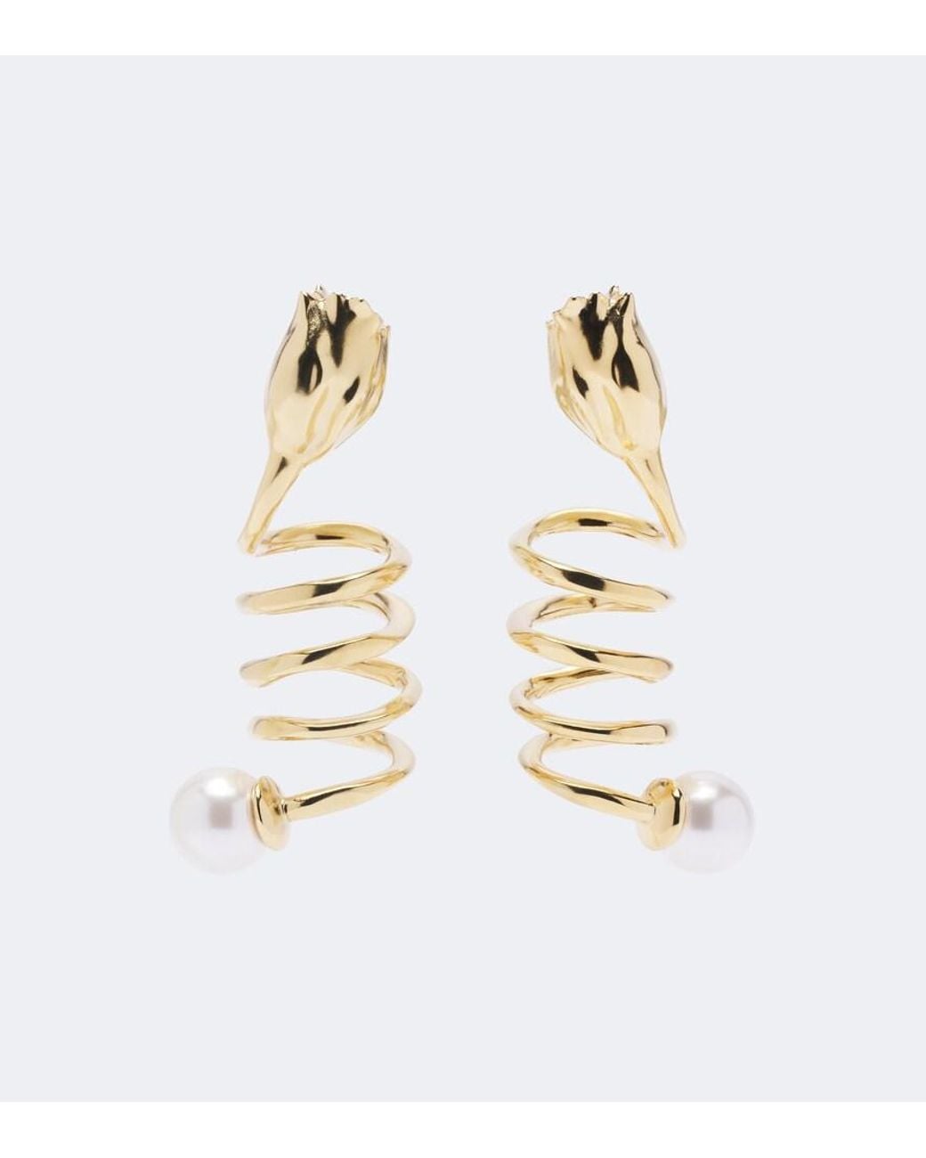 Chloé White Tulip Drop Earrings