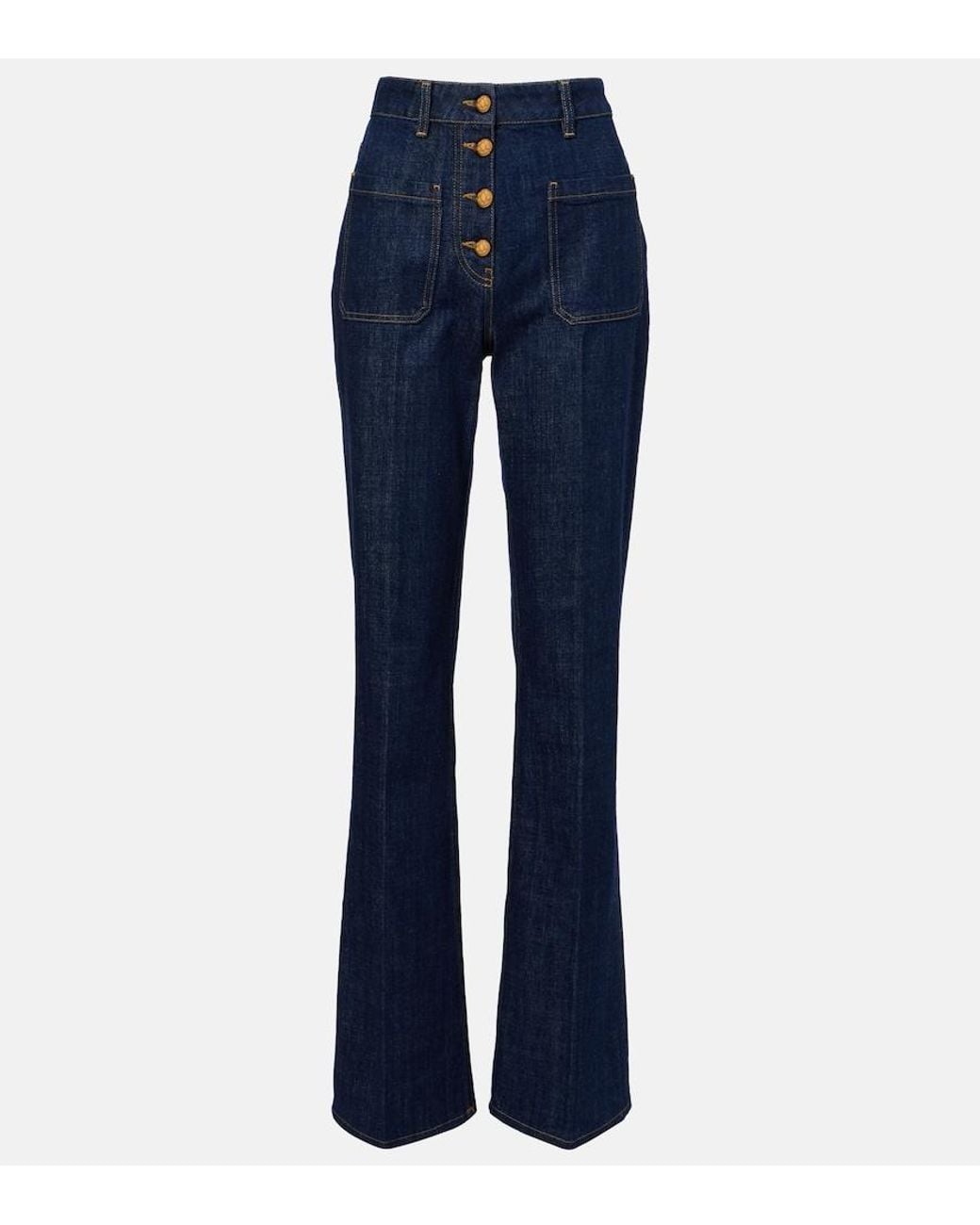 Valentino Garavani Blue High-Rise Straight Jeans