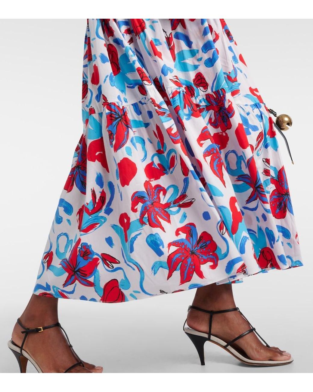 Diane von Furstenberg Blue Avery Floral Cotton-Blend Maxi Dress