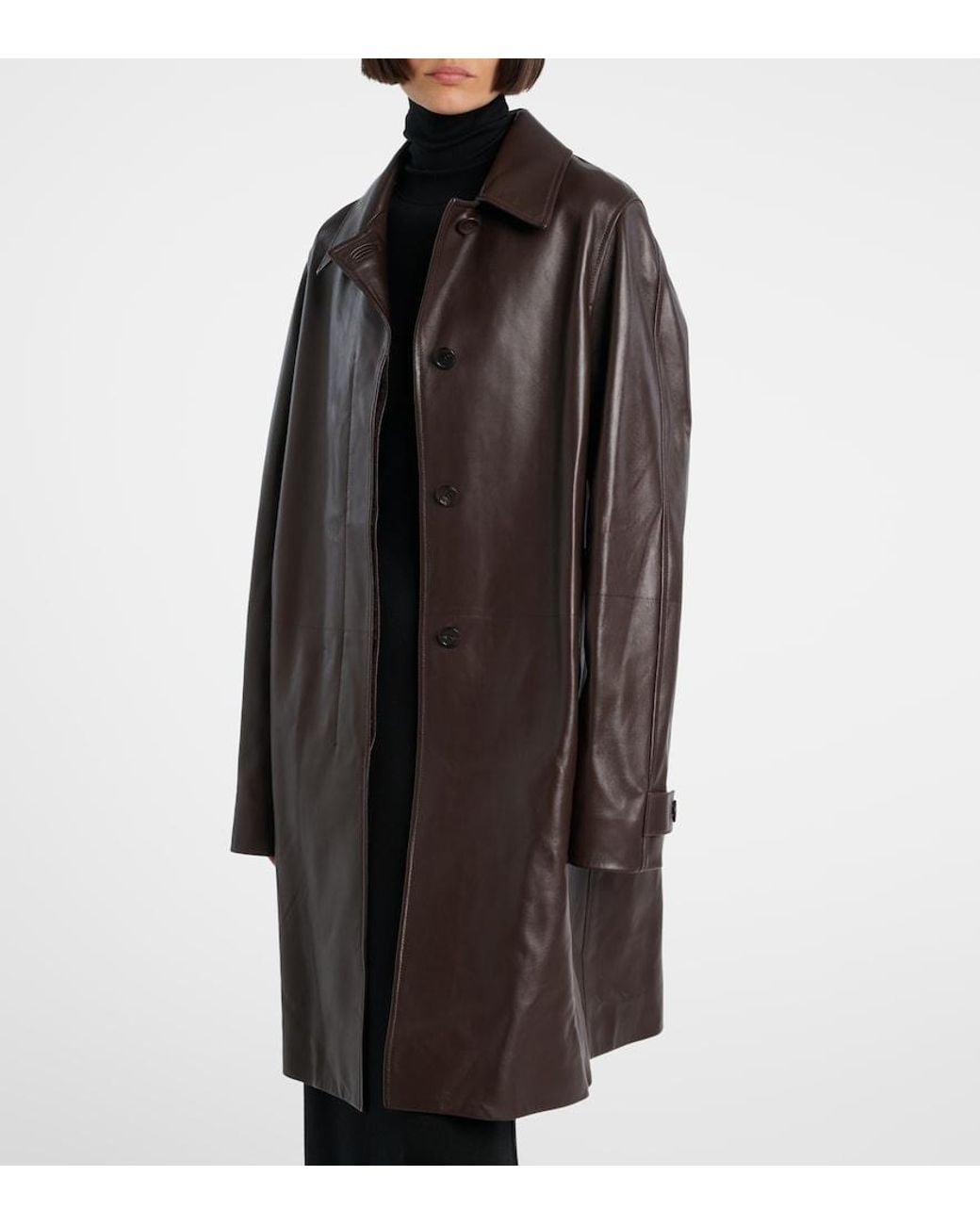 The Row Brown Gracia Leather Jacket