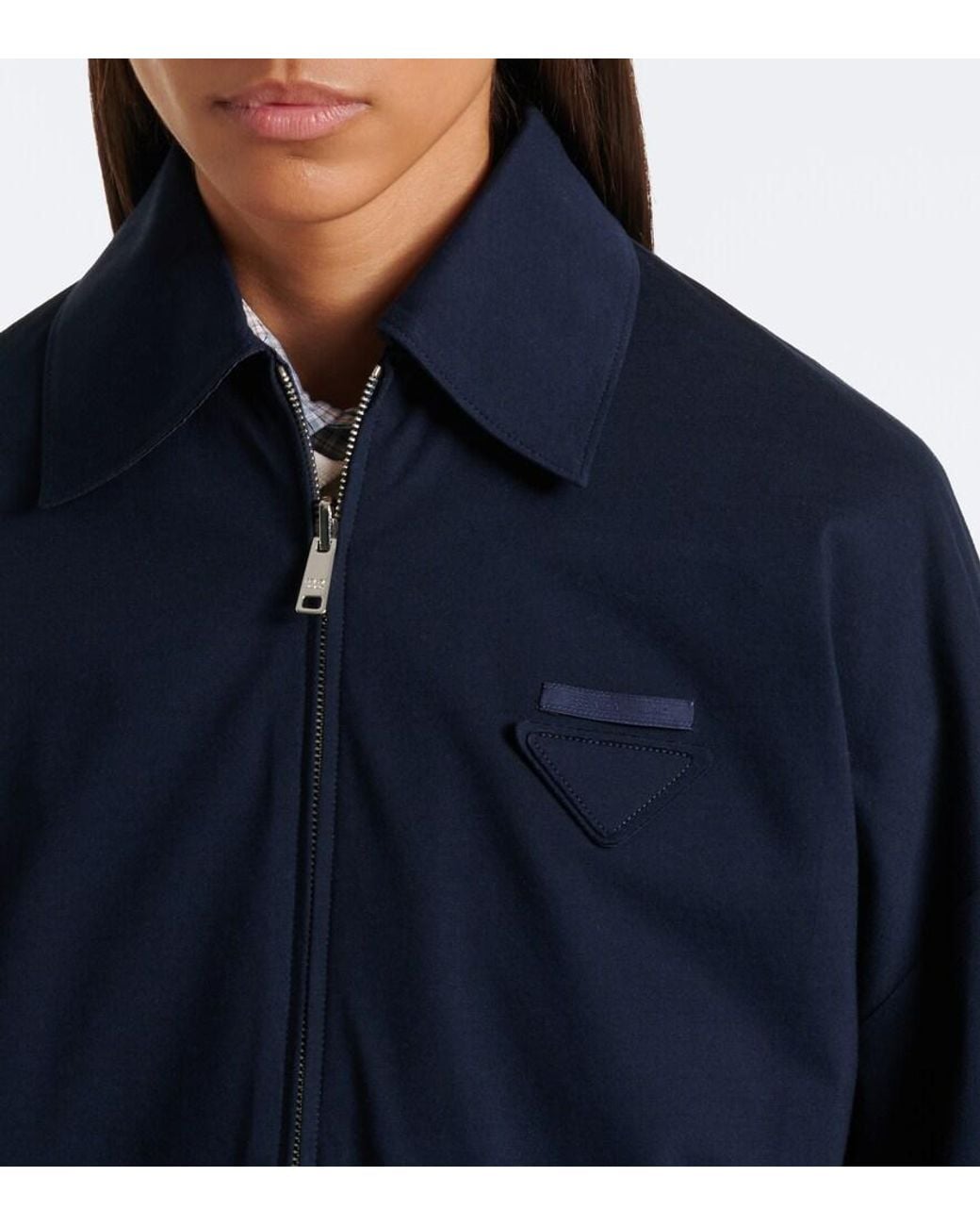 Prada Blue Reversible Re-Nylon And Jersey Blouson Jacket