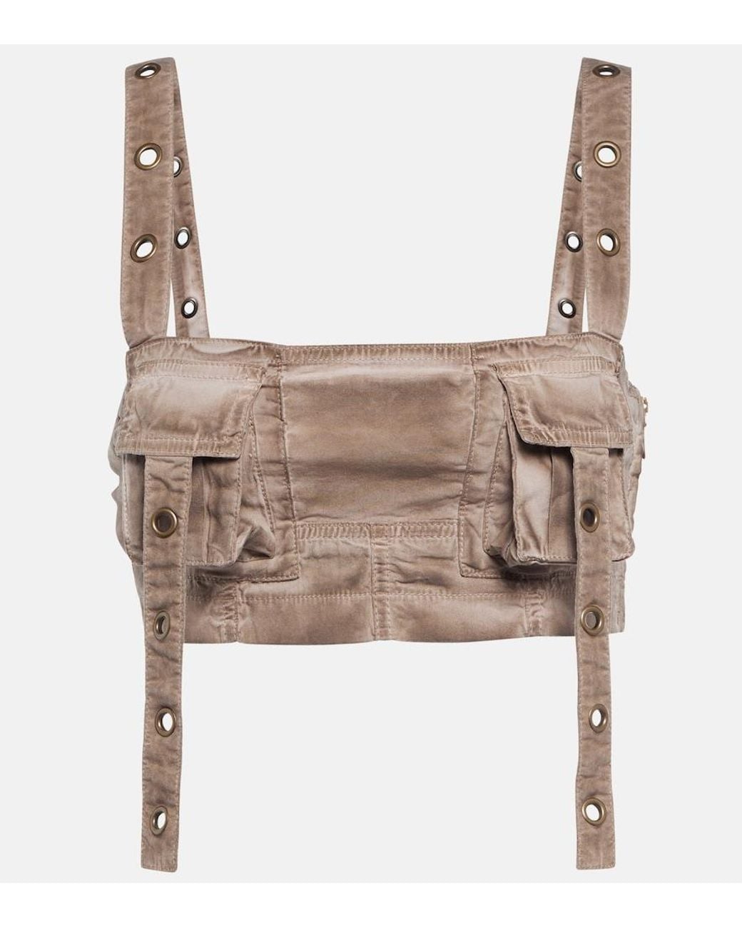 Blumarine Natural Denim Crop Top