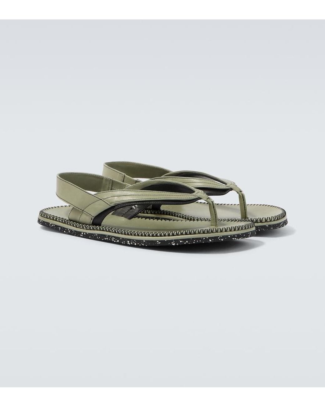 Kiko Kostadinov Green Andras Leather Thong Sandals for men
