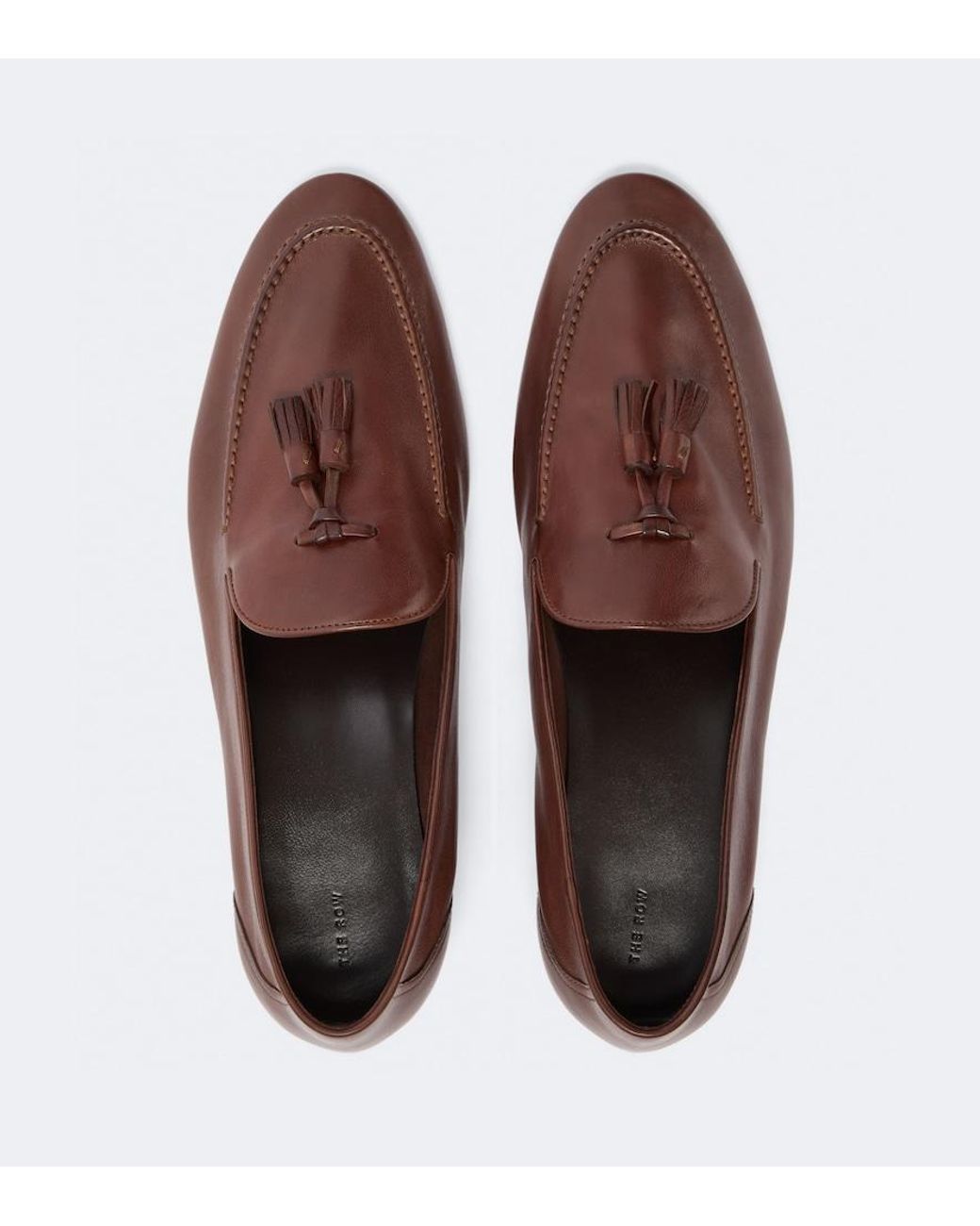 The Row Brown Caden Leather Loafers for men