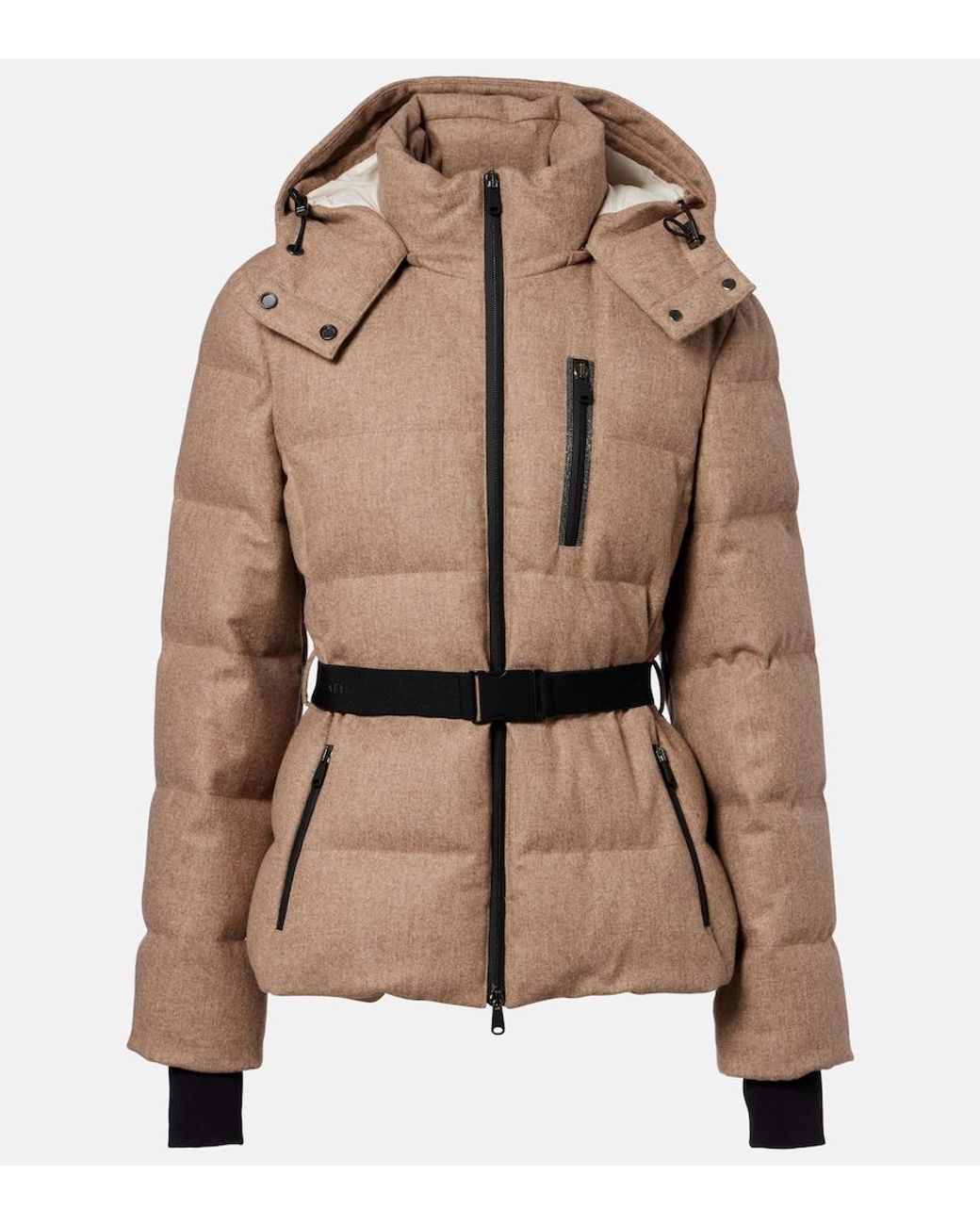 Brunello Cucinelli Natural Virgin Wool Flannel Down Jacket