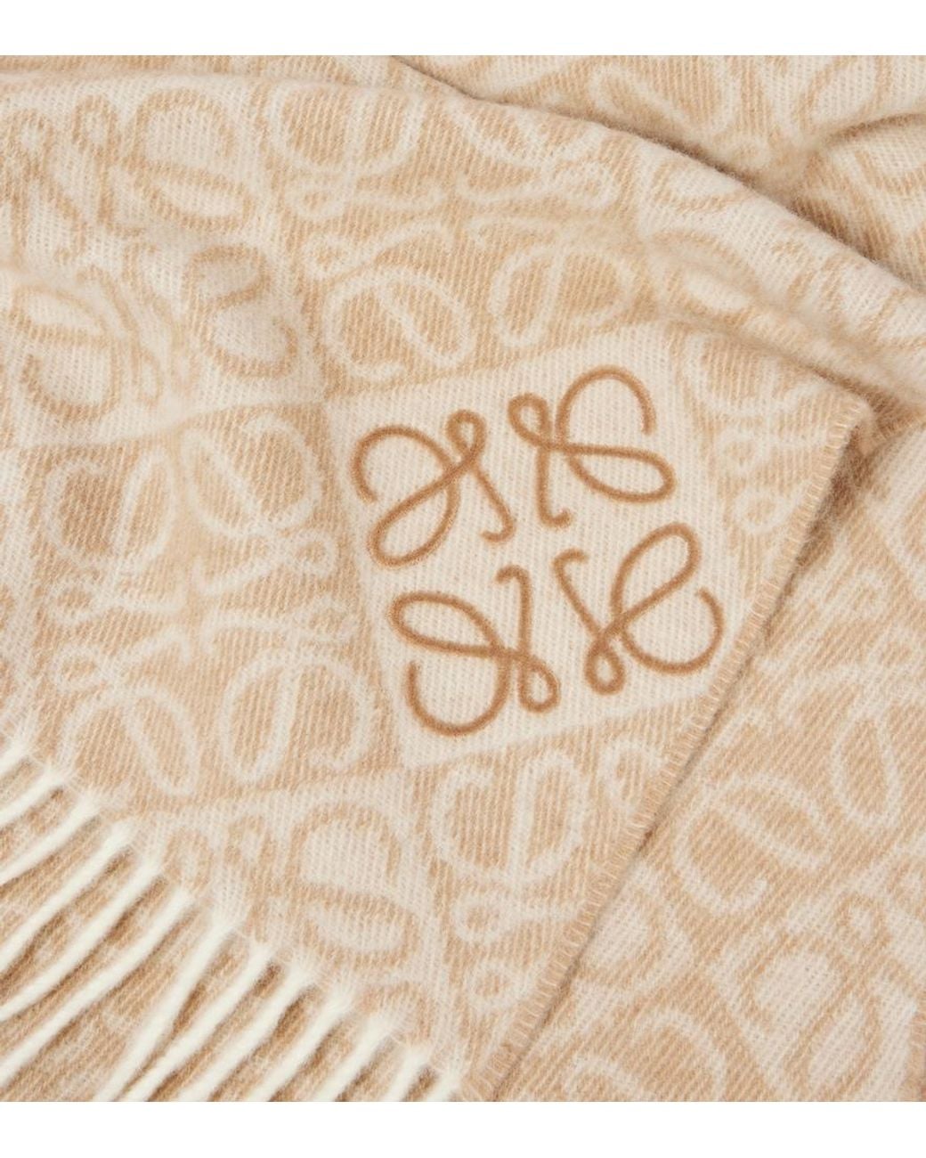 Loewe Natural Anagram Wool And Cashmere Scarf