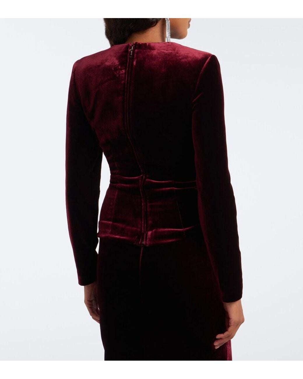 Roland Mouret Black Embellished Velvet Top