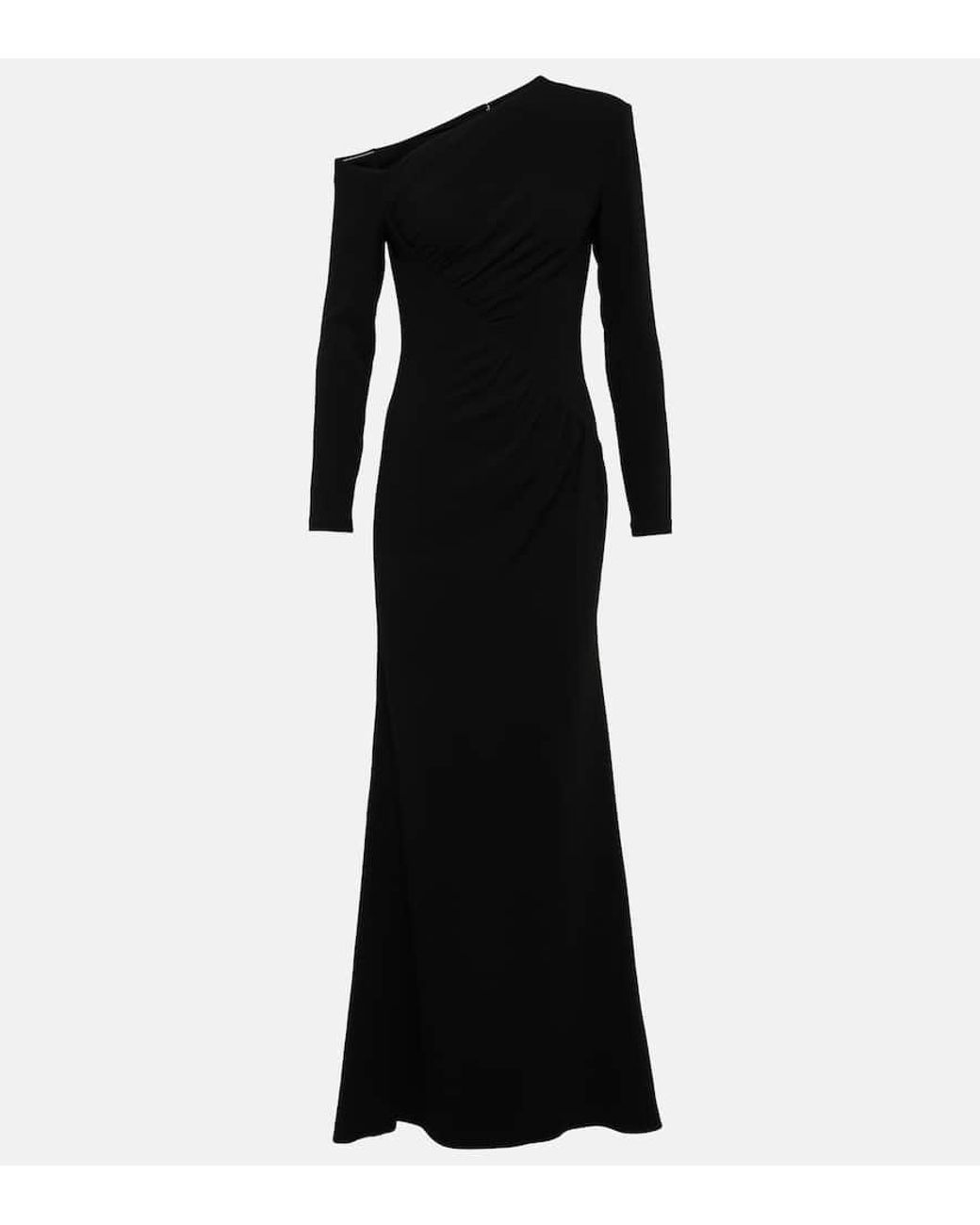 Roland Mouret Asymmetric Cady Gown in Black | Lyst