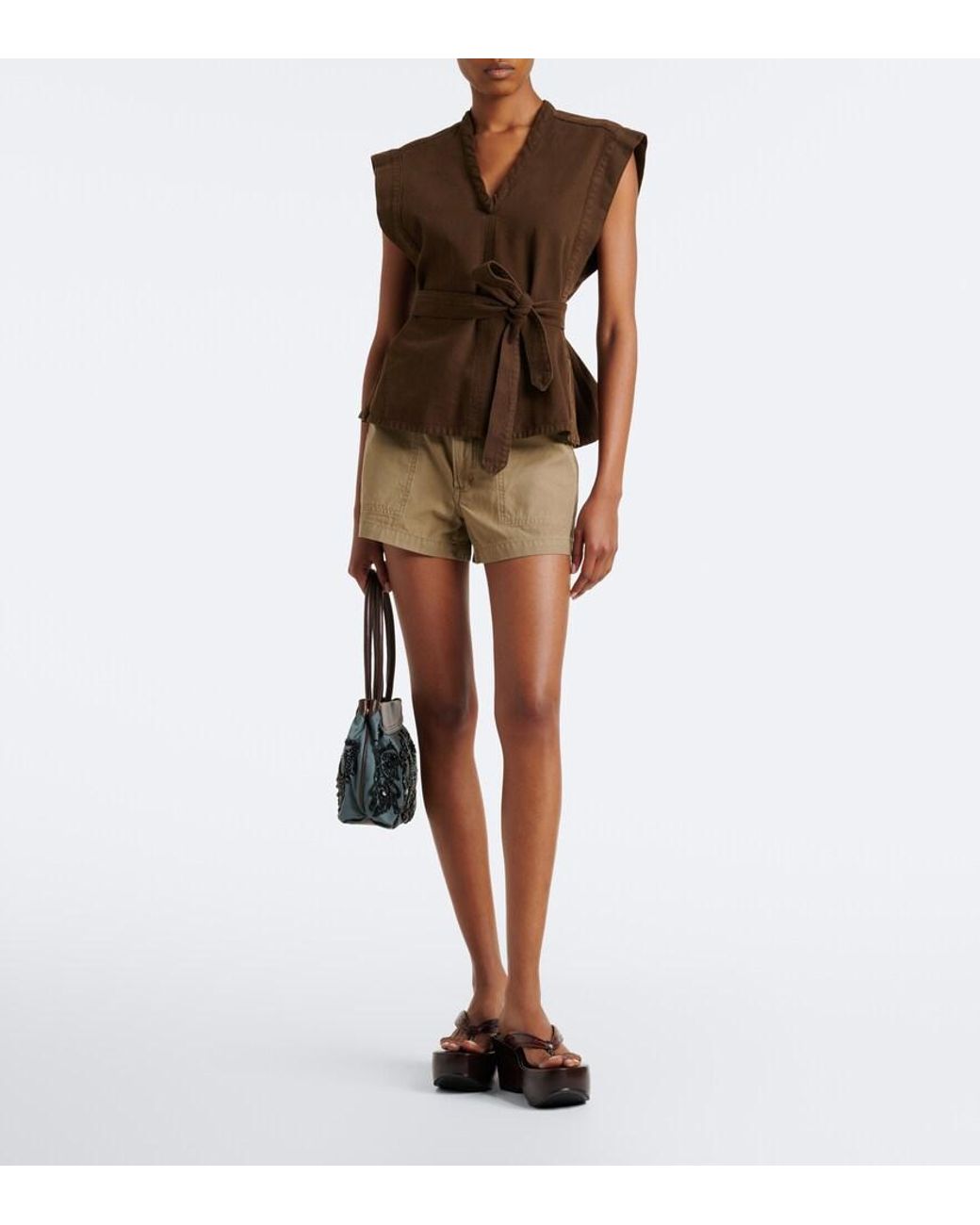 Citizens of Humanity Natural Marcella Cotton Twill Shorts