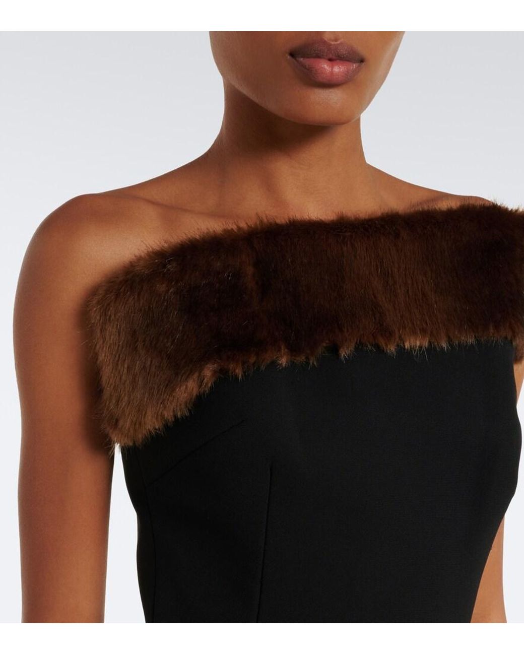 The New Arrivals Ilkyaz Ozel Black Fuji Bustier Gown