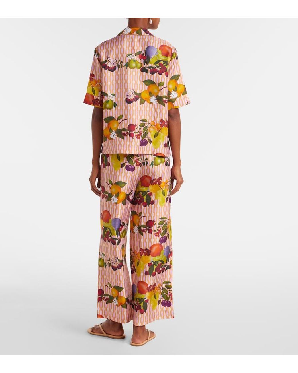Eres Pink Cherry Printed Silk Twill Shirt