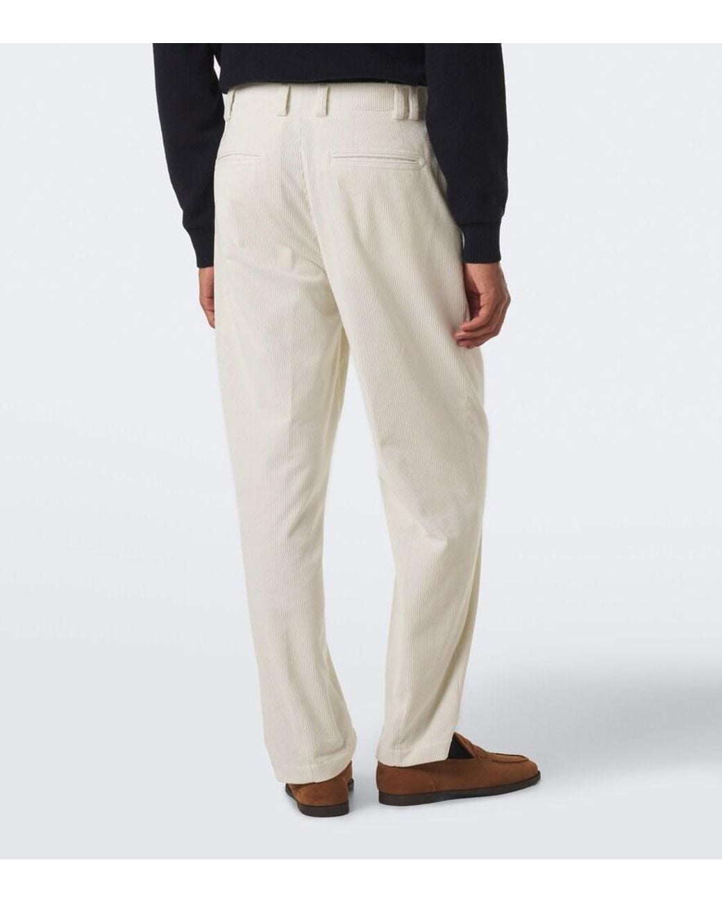 Canali Natural Cotton Corduroy Straight Pants for men