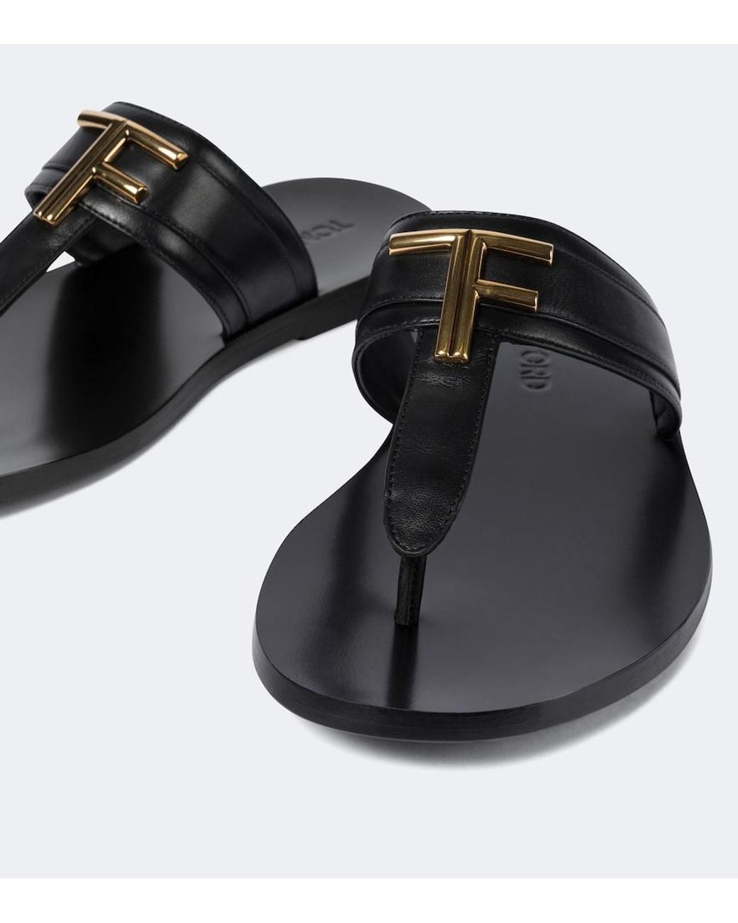 Tom Ford Brown Leather Thong Sandals for men