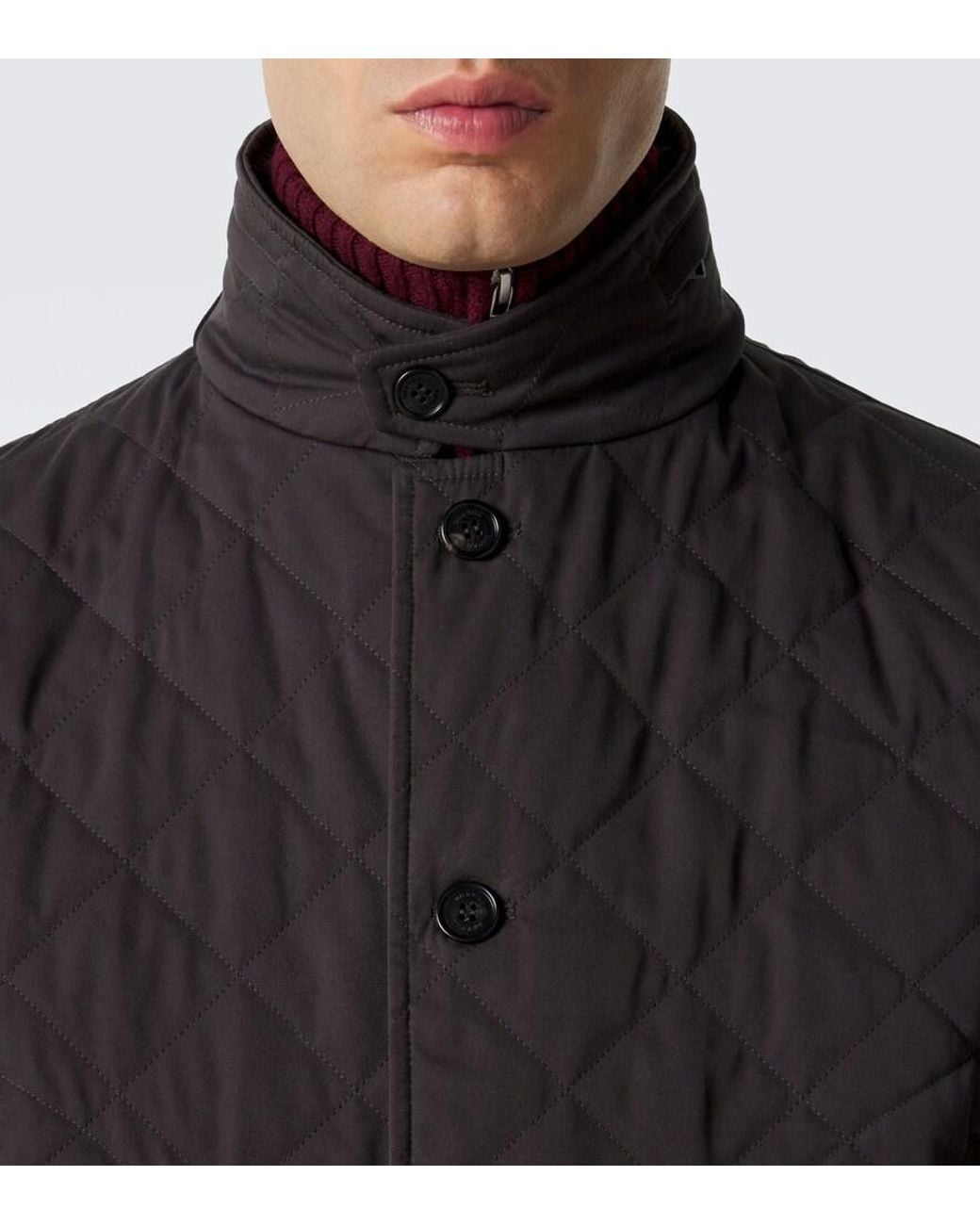 Dunhill Black Quilted Cotton And Silk Jacket for men