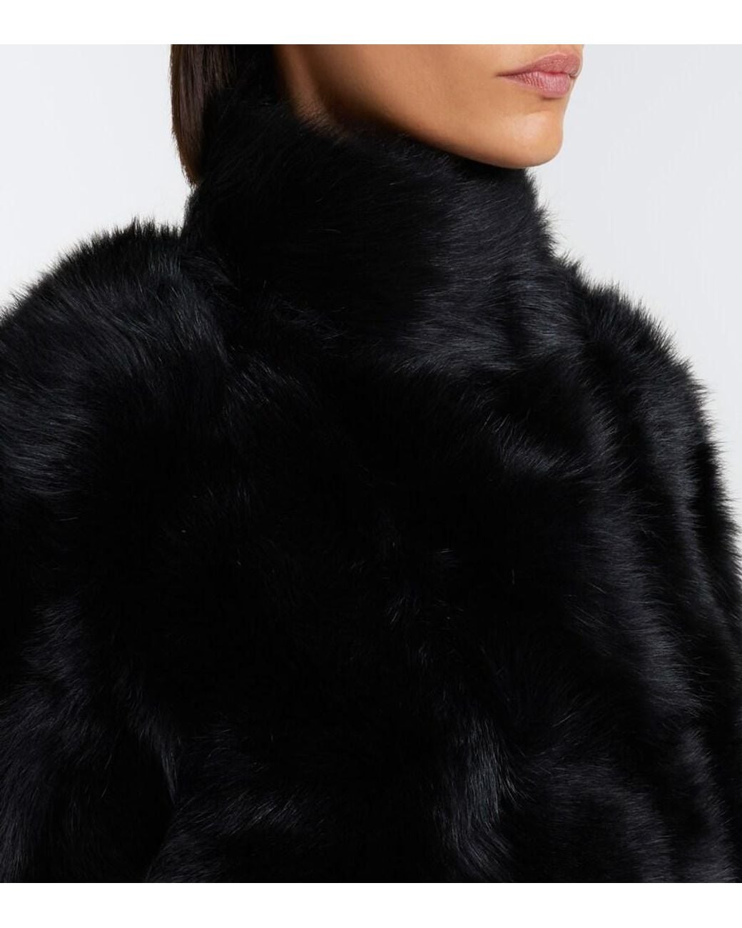 Yves Salomon Black Reversible Shearling Coat
