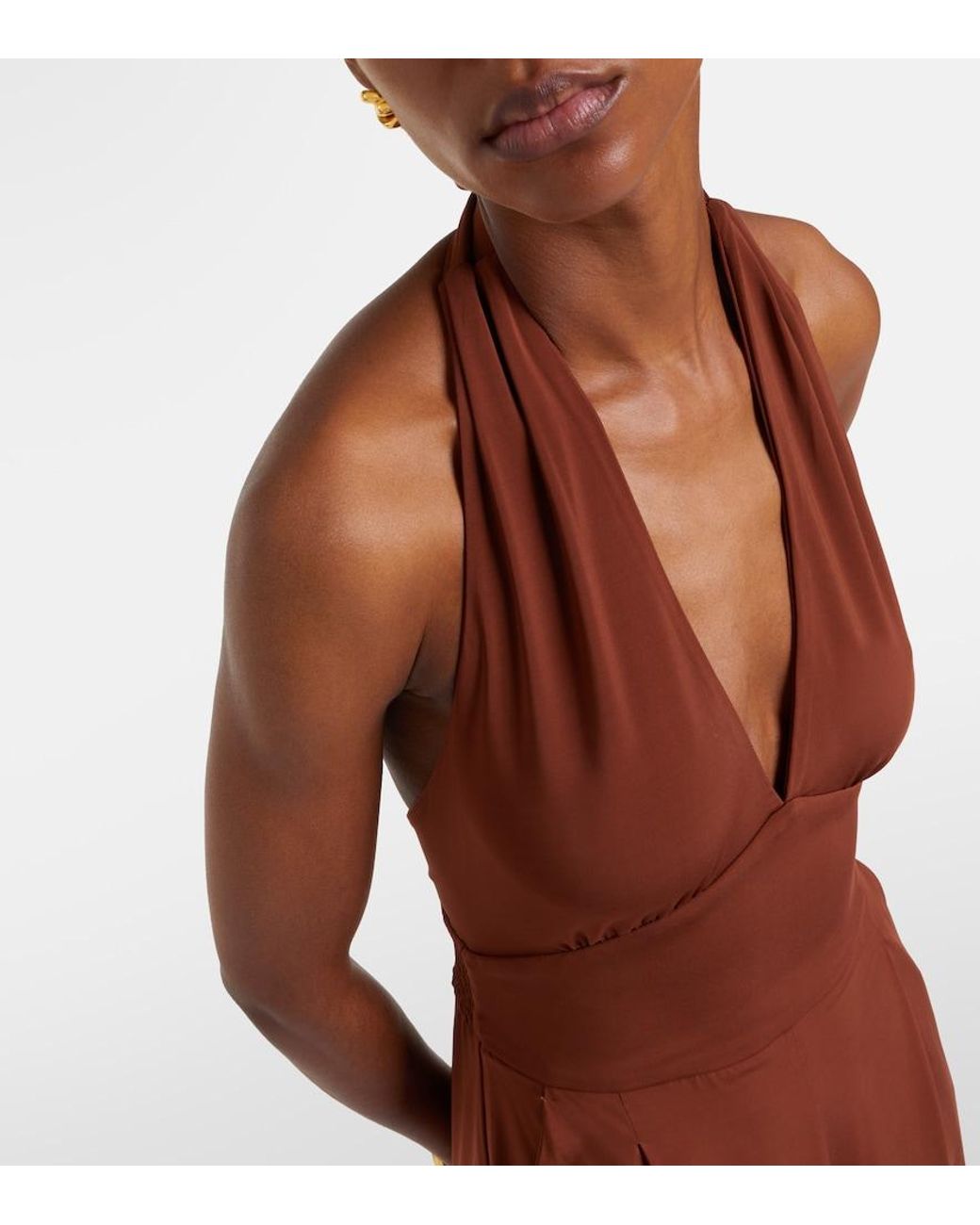 Max Mara Brown Acume Halterneck Jumpsuit