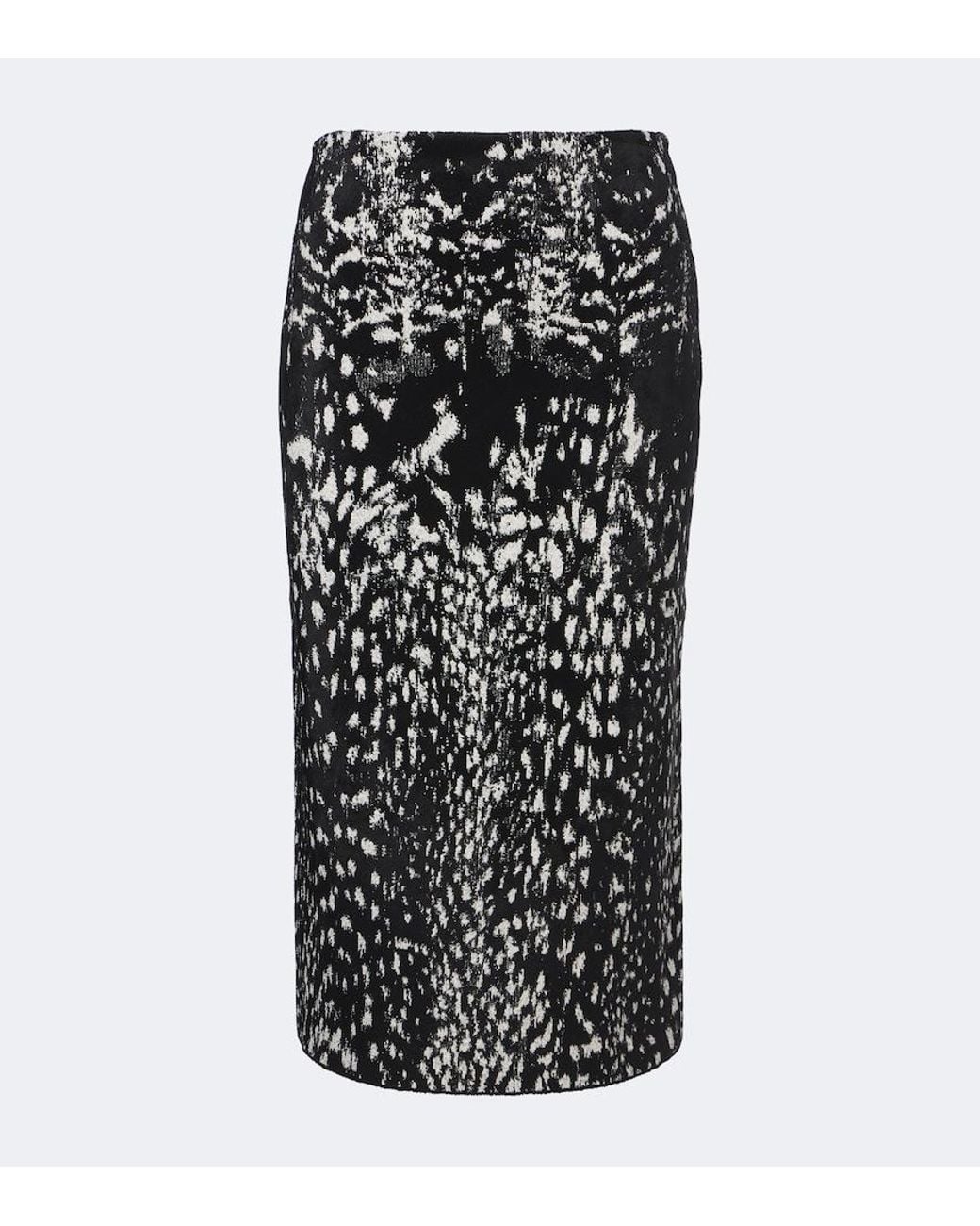 Tom Ford Black Jacquard Velvet Pencil Skirt