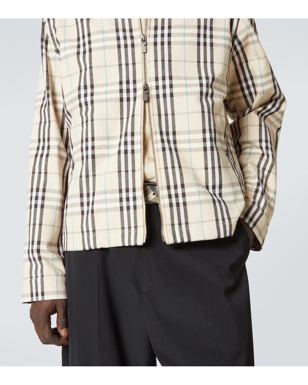 Chaqueta De Algodon Con Check Burberry de hombre de color Multicolor