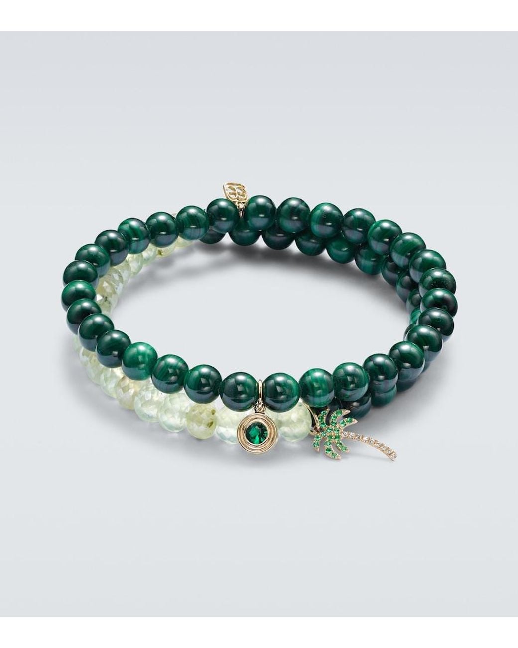 Sydney Evan Green 14Kt Set Of 2 Bracelets With Emeralds And Diamonds for men