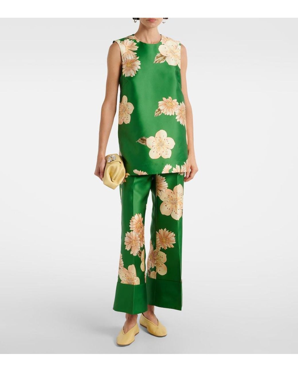 ALÉMAIS Green Sage Floral Top