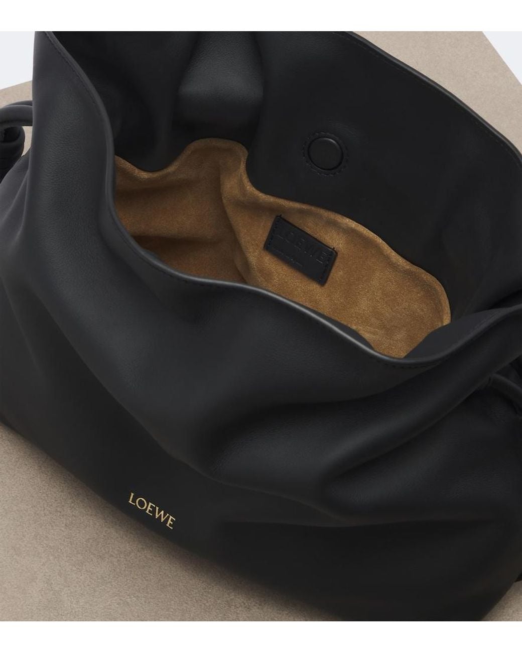 Loewe Black Flamenco Medium Leather Clutch