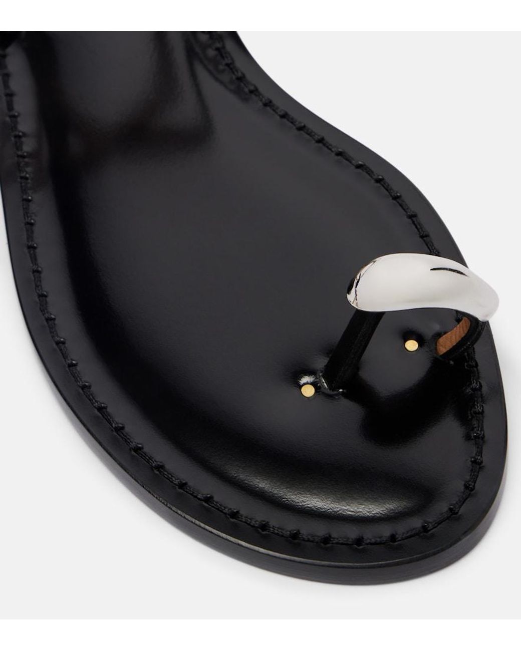 Amanu Black Kigali Embellished Leather Sandals