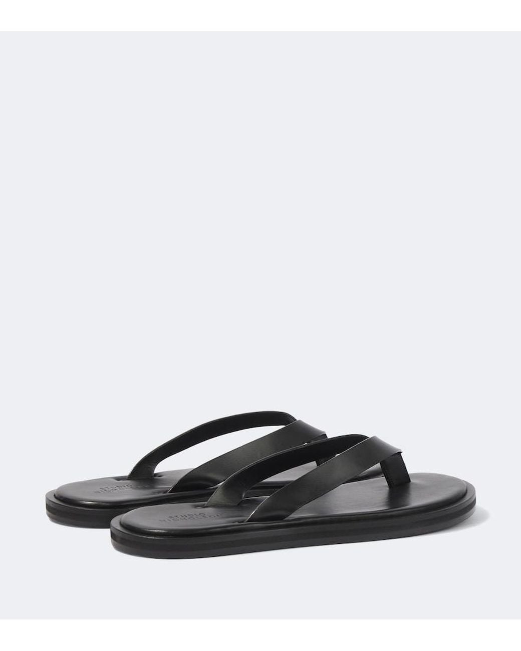 Studio Nicholson Black Curren Leather Thong Sandals for men
