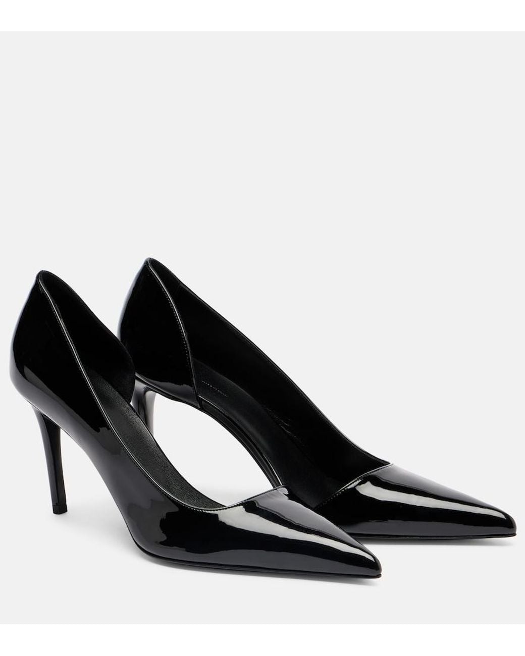 Khaite Black Jett D'Orsay 85 Patent Leather Pumps